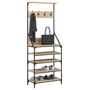VIDAXL -Kleidungsständer mit Schuhregal 70x34x184 cm Sonoma Eiche gefärbt - afbeelding 3