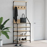 VIDAXL -Kleidungsständer mit Schuhregal 70x34x184 cm Sonoma Eiche gefärbt - afbeelding 1