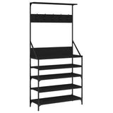 Vidaxl -Kleidungsständer mit Schuhständer 90x34x184 cm Schwarz - afbeelding 2