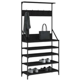 Vidaxl -Kleidungsständer mit Schuhständer 90x34x184 cm Schwarz - afbeelding 3