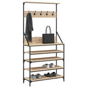 VIDAXL -Kleidungsständer mit Schuhregal 90x34x184 cm Sonoma Eiche gefärbt - afbeelding 3