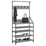 Vidaxl -Kleidungsständer mit Schuhregal 90x34x184 cm graue Sonoma Eiche Farbe - afbeelding 3