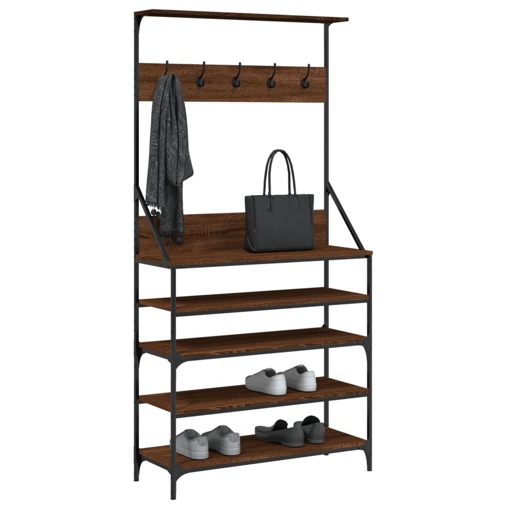 Vidaxx Kleiderständer mit Schuhablage 90x34x184 cm Farbe Eiche braun