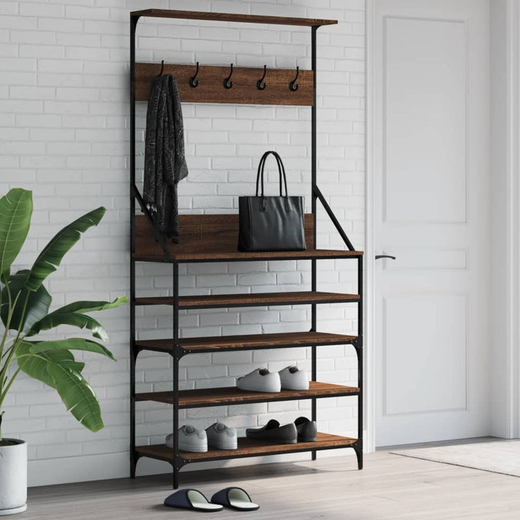 Vidaxx Kleiderständer mit Schuhablage 90x34x184 cm Farbe Eiche braun