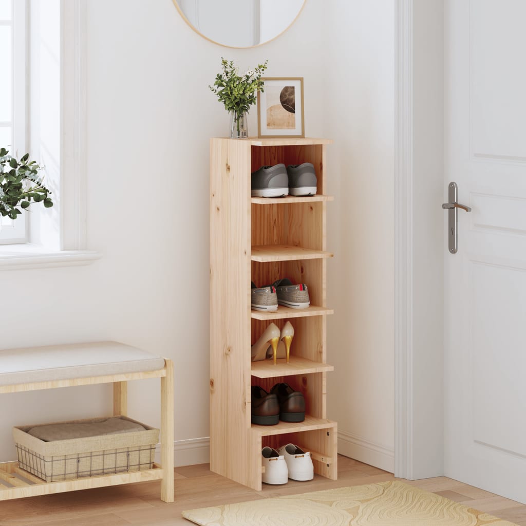 VIDAXL -Schuhschrank 28x30x104 cm Festkiefer