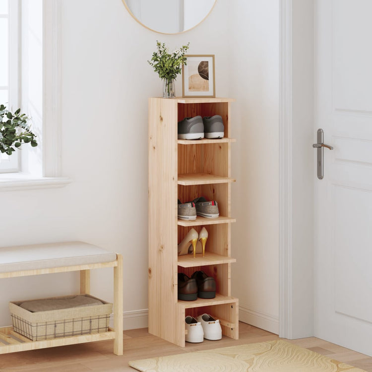 VIDAXL -Schuhschrank 28x30x104 cm Festkiefer