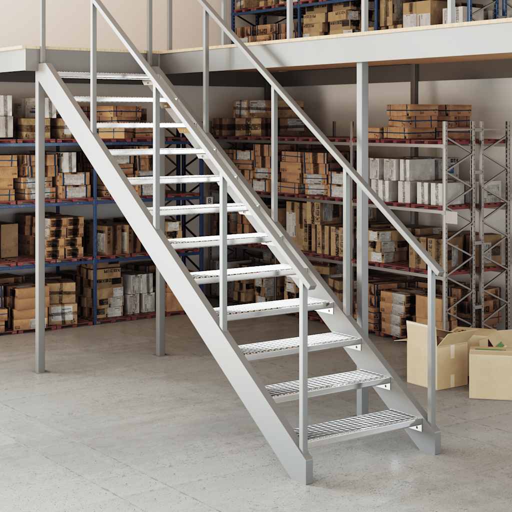 VIDAXL STEP STEP GRID 80x24x7 cm verzinkter Stahl