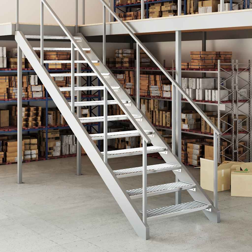 VIDAXL STEP GRIP GRID 90x24x7 cm verzinkter Stahl