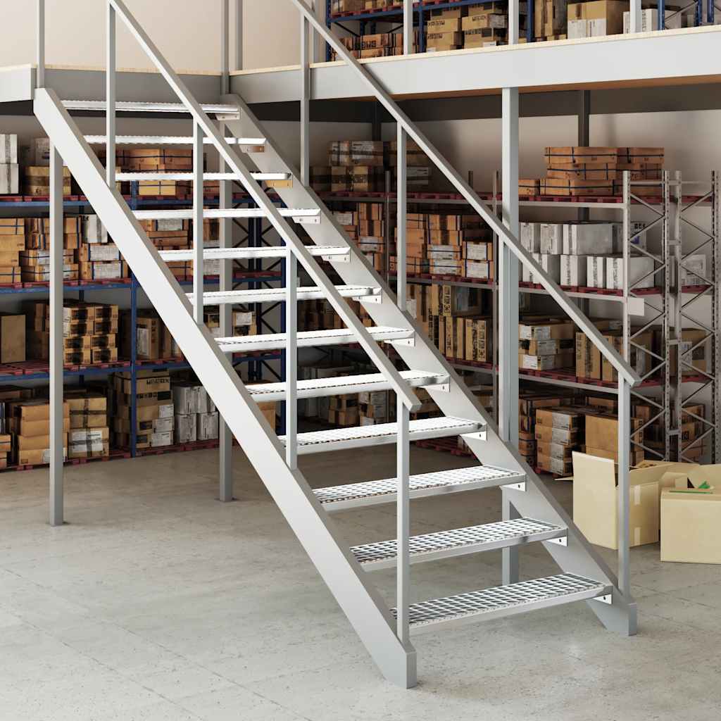 VIDAXL STEP STEP GRID 100x24x7 cm verzinkter Stahl