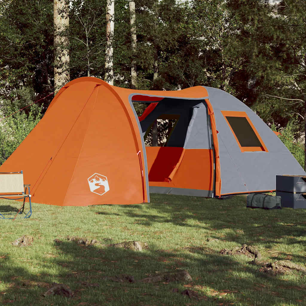 Vidaxl Dome Zelt 6-Personen wasserdichtes Grau und Orange