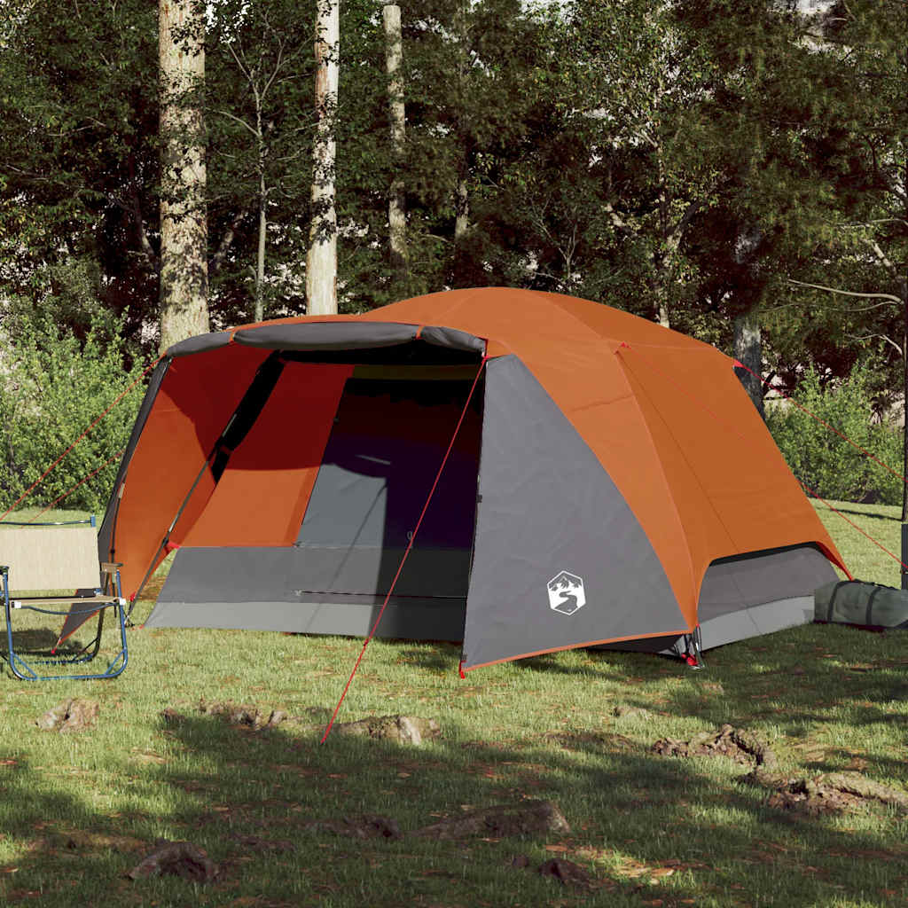 VidaXL Zelt mit Markise 4-Personen wasserdicht orange