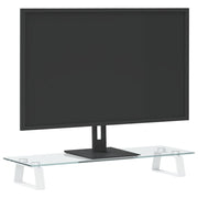 Vidaxl Monitor Stand 60x20x8 cm gehärtetes Glas und Metall weiß - afbeelding 3