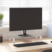 Vidaxl Monitor Stand 60x20x8 cm gehärtetes Glas und Metall weiß - afbeelding 1