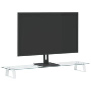 Vidaxl Monitor Stand 80x20x8 cm gehärtetes Glas und Metall weiß - afbeelding 3