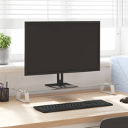 Vidaxl Monitor Stand 80x20x8 cm gehärtetes Glas und Metall weiß - afbeelding 1