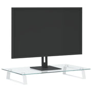 Vidaxl Monitor Standard 60x35x8 cm gehärtetes Glas und Metall weiß - afbeelding 3