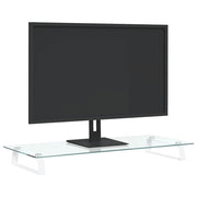 Vidaxl Monitor Standard 80x35x8 cm gehärtetes Glas und Metall weiß - afbeelding 3
