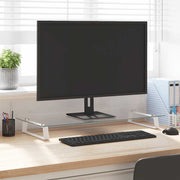 Vidaxl Monitor Standard 80x35x8 cm gehärtetes Glas und Metall weiß - afbeelding 1