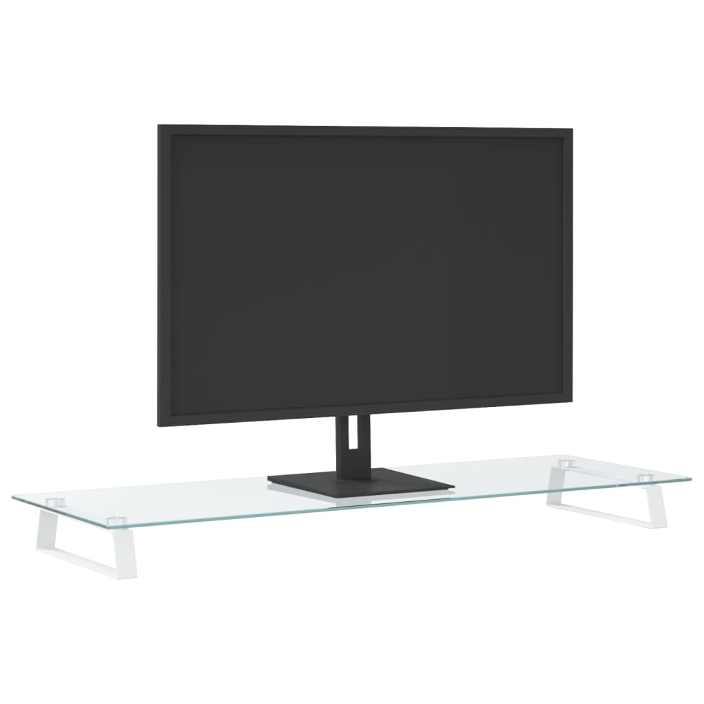 Vidaxl Monitor Standard 100x35x8 cm terminiertes Glas und Metall weiß