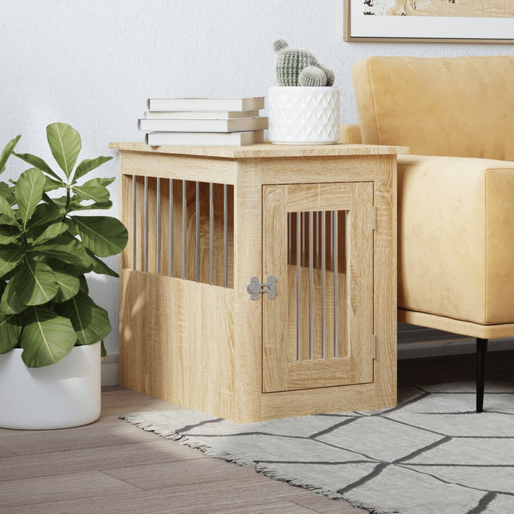 Vidaxxl Hundebox 45x62x59 cm, Holzwerkstoff Sonoma-Eiche farbig
