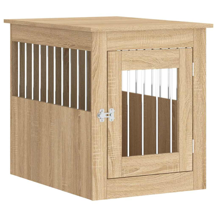 Vidaxxl Hundebox 55x75x65 cm, Holzwerkstoff Sonoma-Eiche farbig