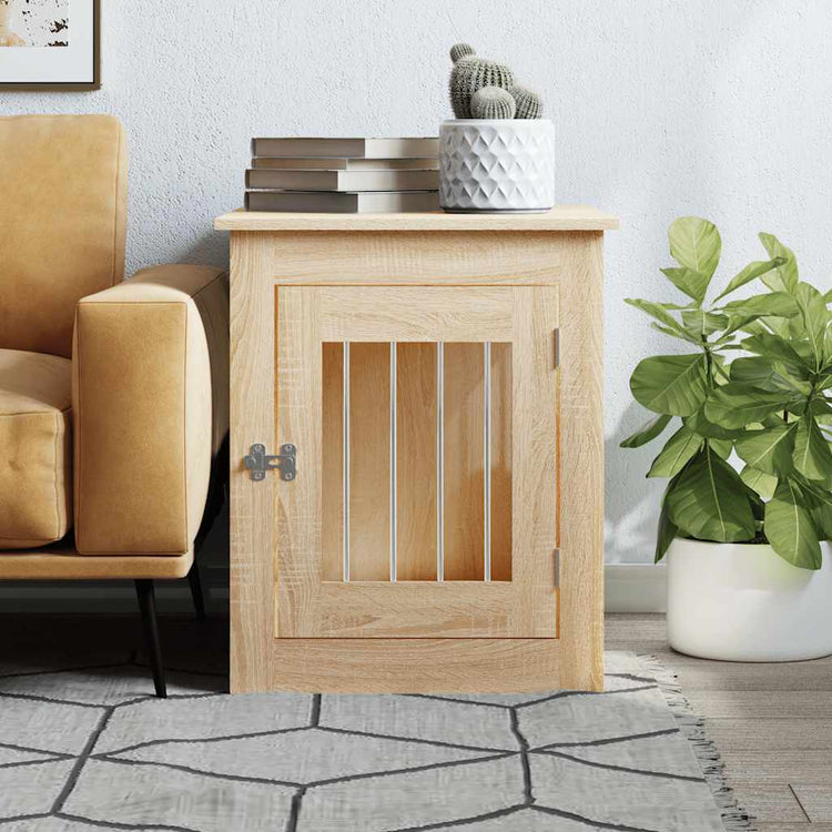 Vidaxxl Hundebox 55x75x65 cm, Holzwerkstoff Sonoma-Eiche farbig