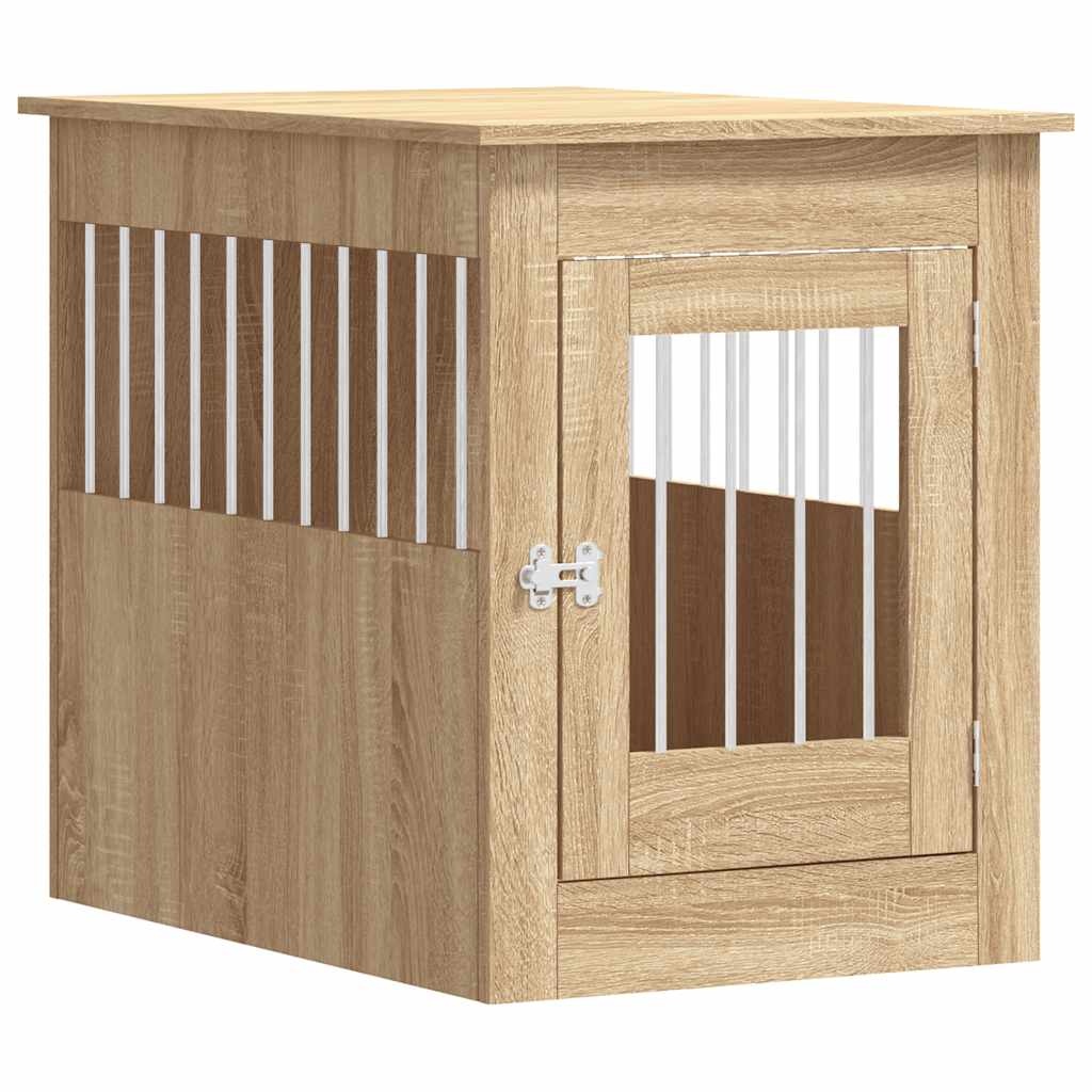 Vidaxl Hundebox 55 x 80 x 68 cm, Holzwerkstoff Sonoma-Eiche farbig