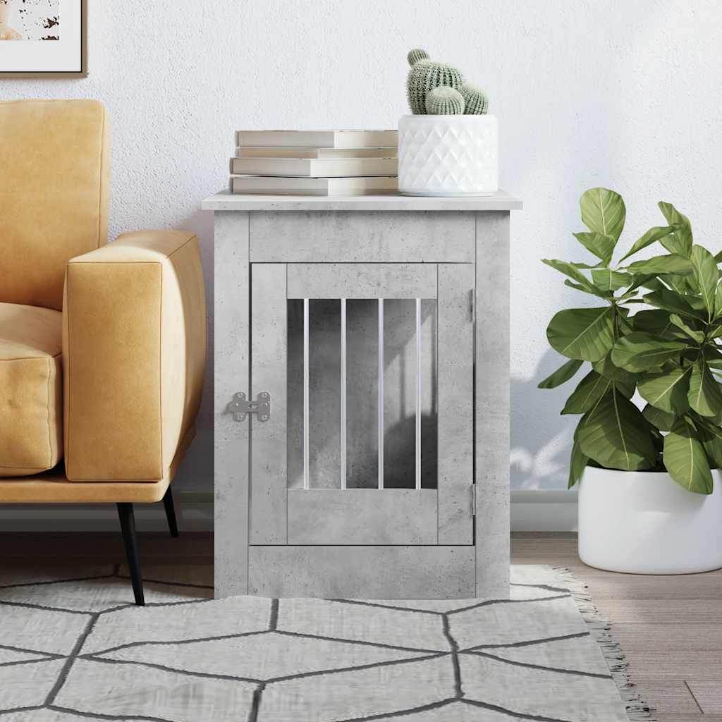 Vidaxl Hundebox 55 x 80 x 68 cm Holzwerkstoff Betongrau