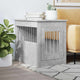 Vidaxl Hundebox 55 x 80 x 68 cm Holzwerkstoff Betongrau