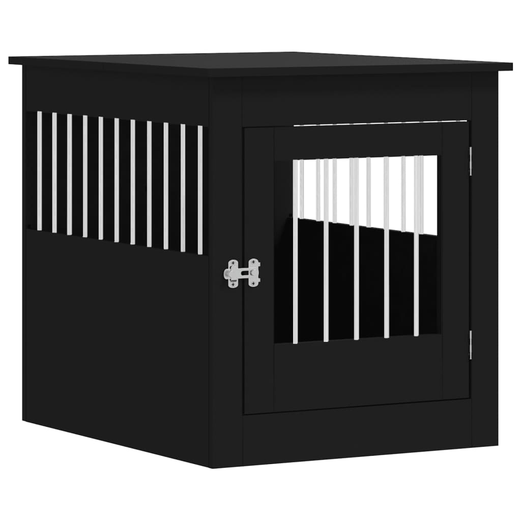 Vidaxl Hondenbench 64.5x80x71 cm verarbeitetes Holzschwarz