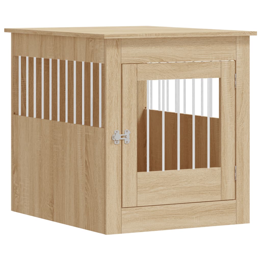 Vidaxxl Hundebox 64,5 x 80 x 71 cm, Holzwerkstoff Sonoma-Eiche farbig