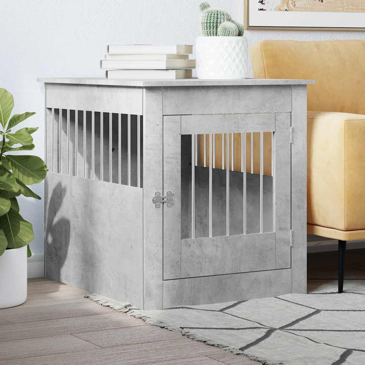 Vidaxxl Hundebox 64,5x80x71 cm Holzwerkstoff Betongrau