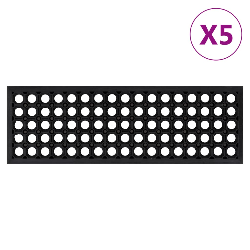 Vidaxl -Treppenmatten 5 ST 25x75 cm Gummi