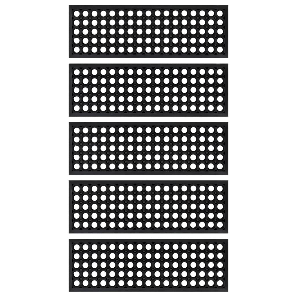 Vidaxl -Treppenmatten 5 ST 25x75 cm Gummi