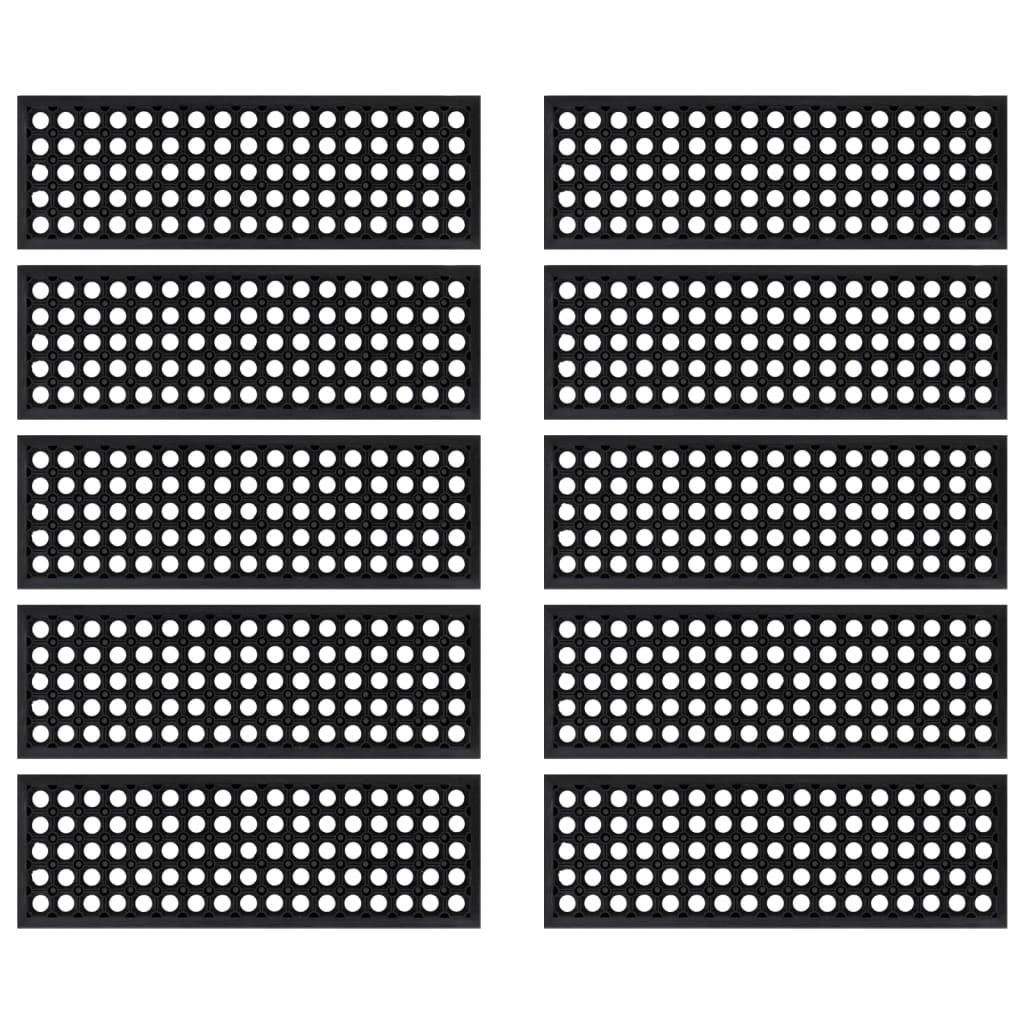 Vidaxl -Treppenmatten 10 ST 25x75 cm Gummi