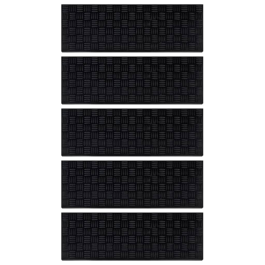Vidaxl -Treppenmatten 5 ST 25x75 cm Gummi