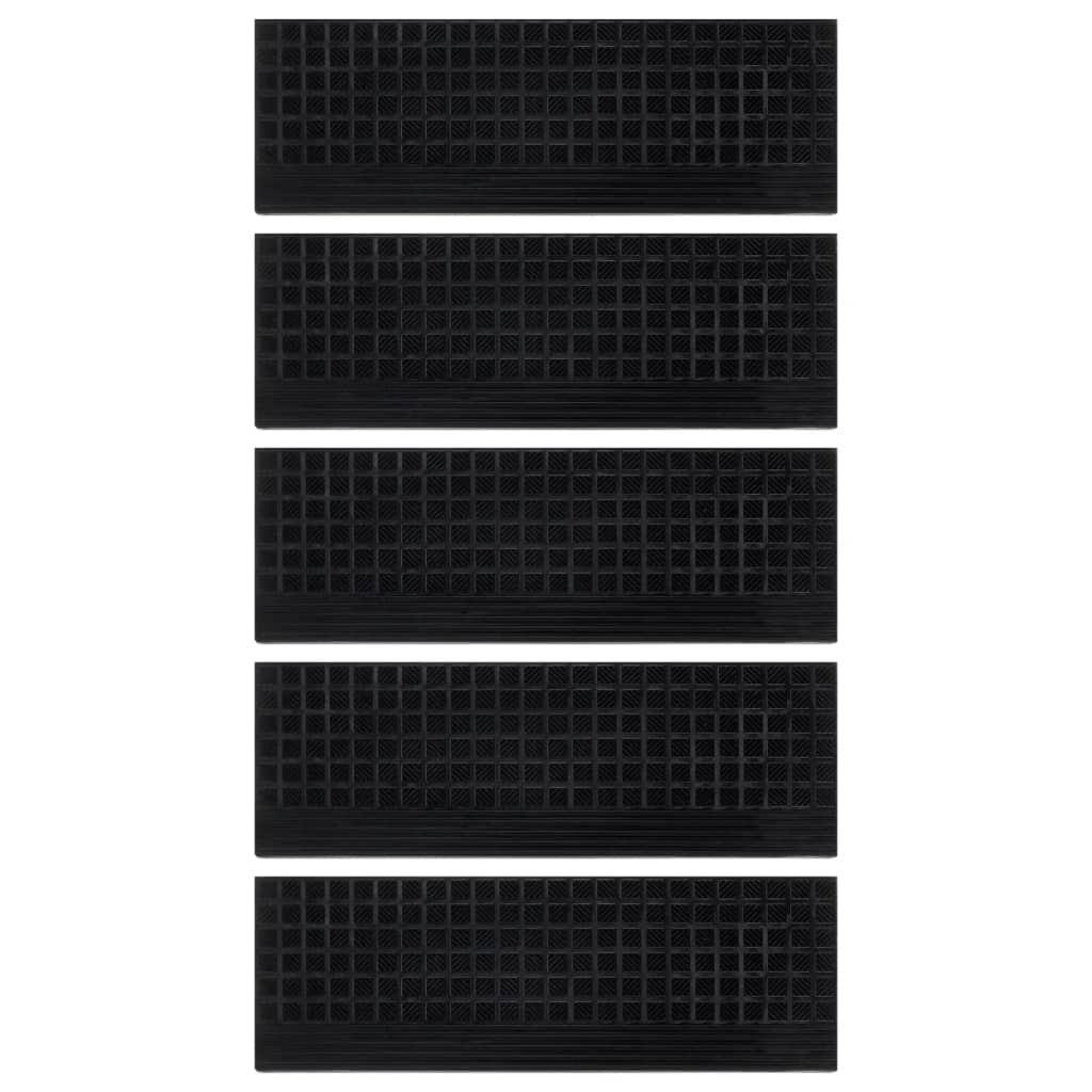 Vidaxl -Treppenmatten 5 ST 25x75 cm Gummi