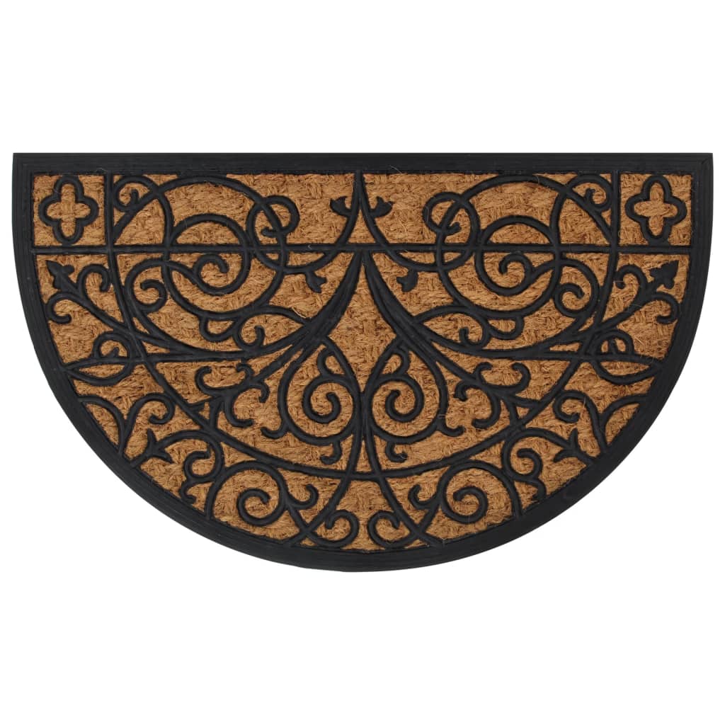 Vidaxx Fußmatte halbrund 45x75 cm Gummi und Kokosfaser