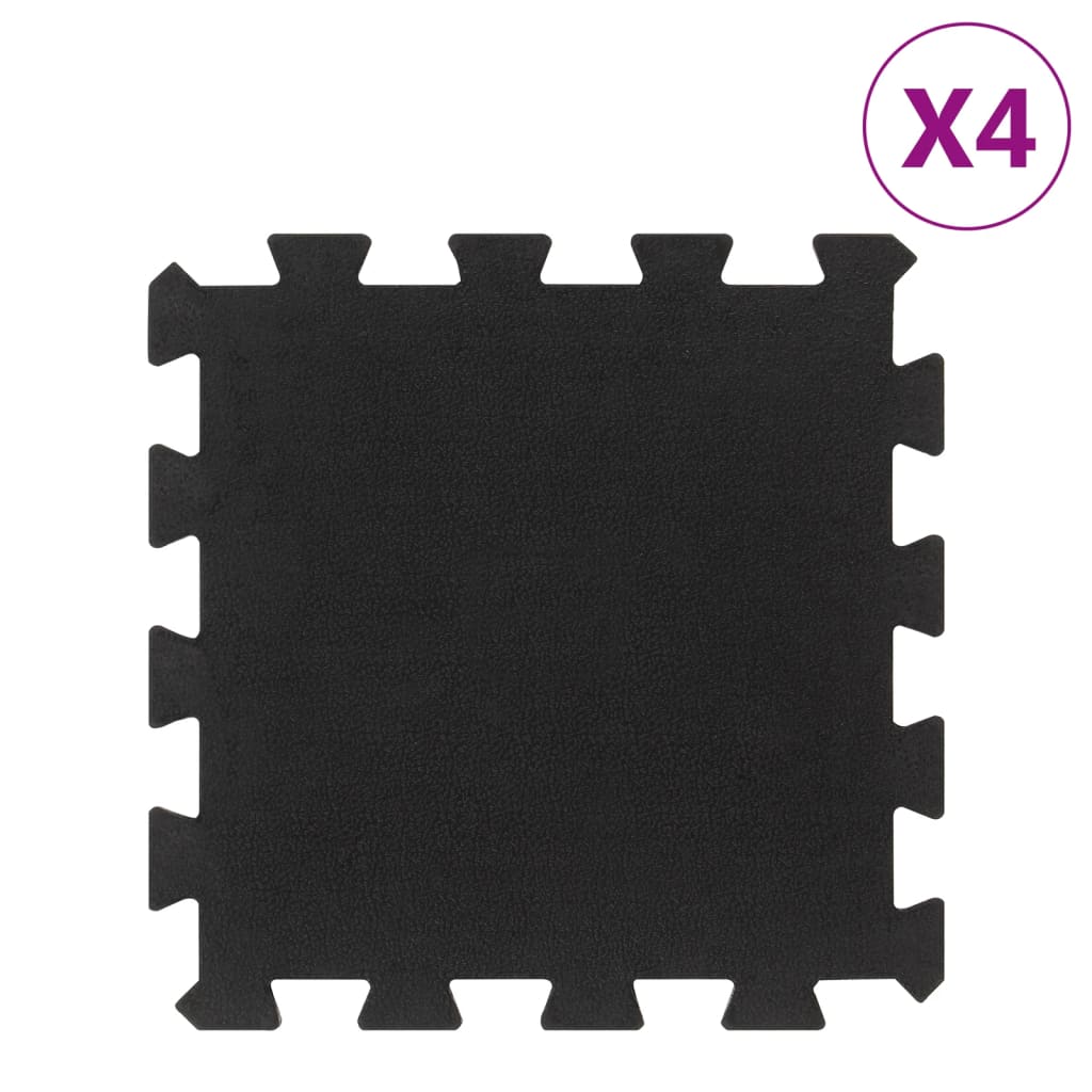 Vidaxl Gummifliesen 4 Stcs 16 mm 30 x 30 cm schwarz