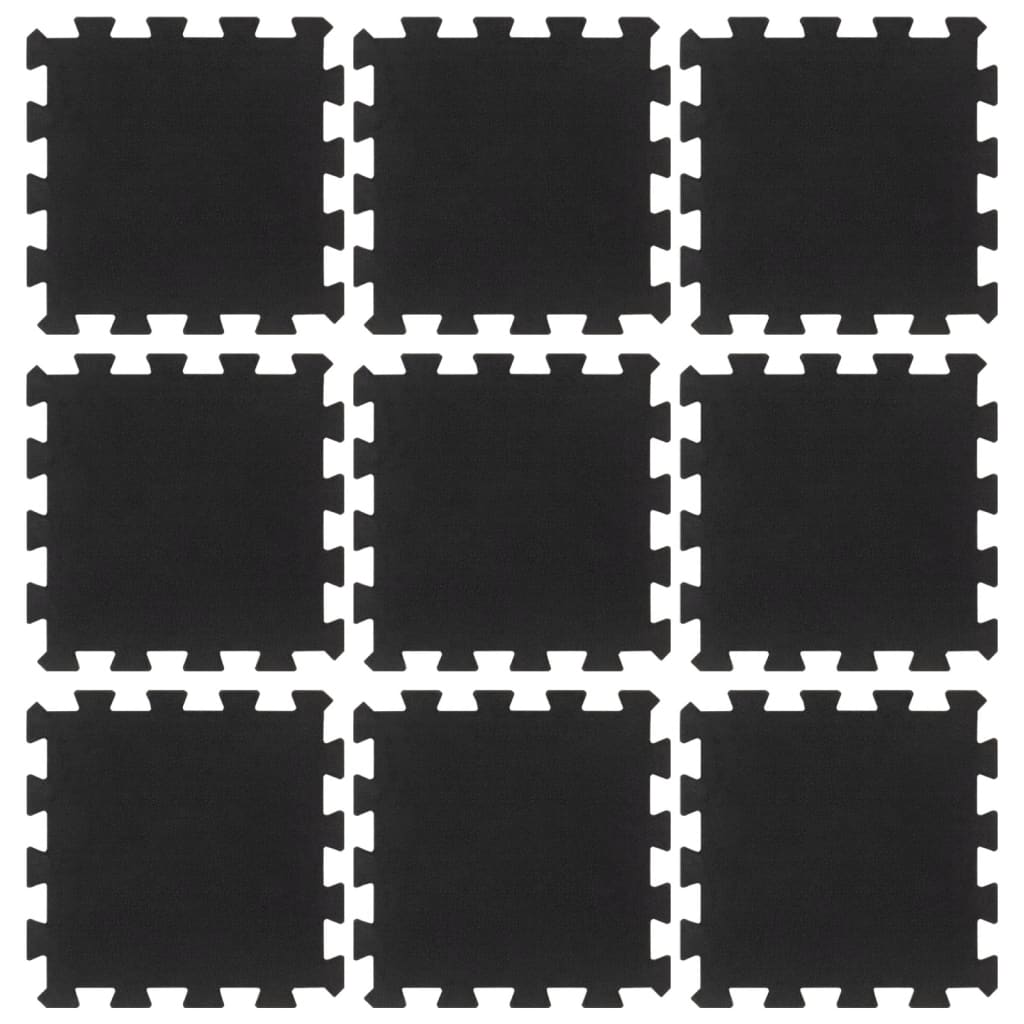 Vidaxl Gummifliesen 9 St 16 mm 30 x 30 cm Schwarz