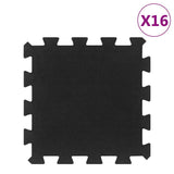 Vidaxl Gummifliesen 16 St 16 mm 30 x 30 cm Schwarz - afbeelding 1