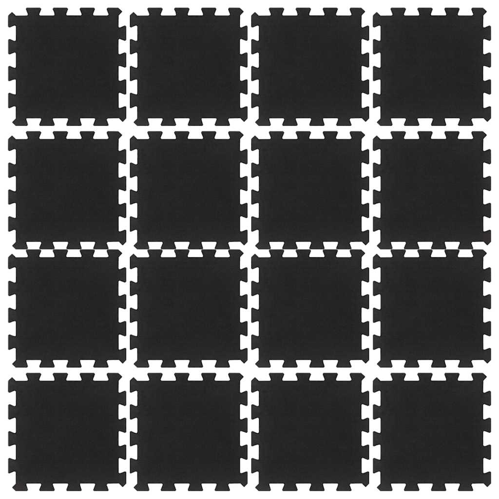 Vidaxl Gummifliesen 16 St 16 mm 30 x 30 cm Schwarz