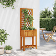 VIDAXL -Pflanzer mit Lamellen und Regal 55x29.5x152 cm Acaciahout - afbeelding 3