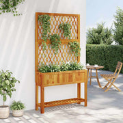VIDAXL -Plannet mit Lamellen und Regal 100x32x185 cm Acaciahout - afbeelding 3