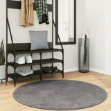 Vidaxl Teppich Huarte Low -Molon Weichwaschbar Ø 120 cm Anthrazit - afbeelding 1