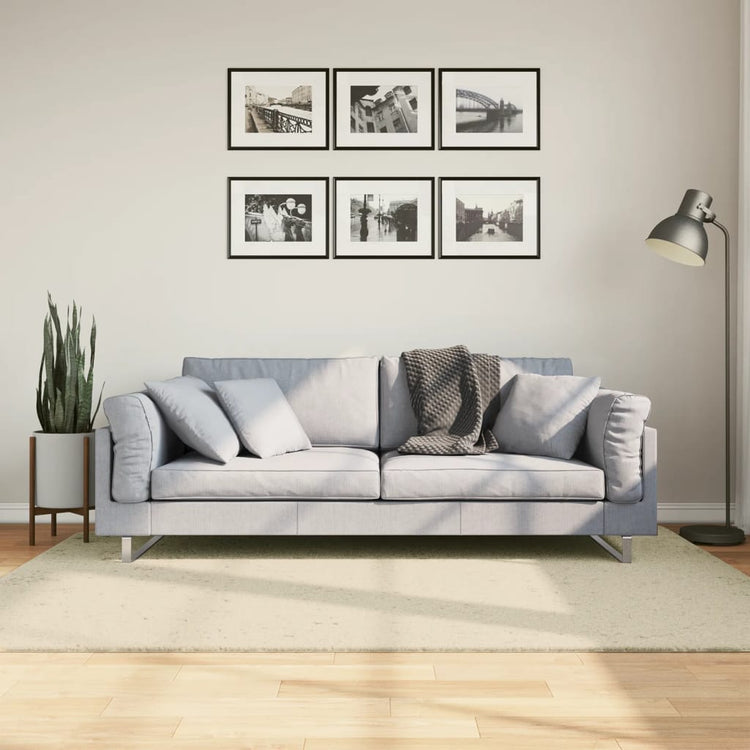 Vidaxl Teppich Huarte Low -Schleife Weichwaschbar 140x200 cm Creme