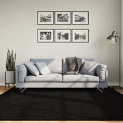 Vidaxl Teppich Huarte niedrig -molende Weichwaschbar 200x200 cm schwarz - afbeelding 1