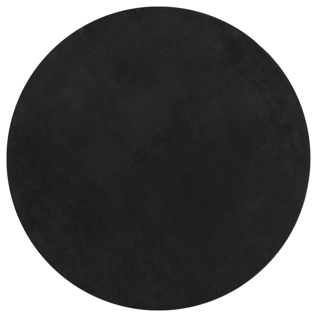 Vidaxl Teppich Huarte Low -Molon Weichwaschbar Ø 100 cm schwarz