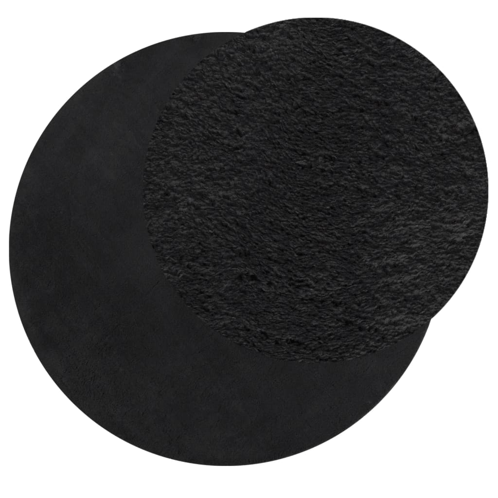 Vidaxl Teppich Huarte Low -Molon Weichwaschbar Ø 100 cm schwarz
