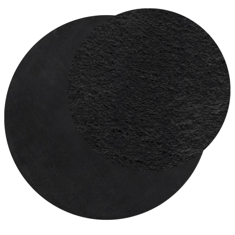 Vidaxl Teppich Huarte Low -Molon Weichwaschbar Ø 100 cm schwarz